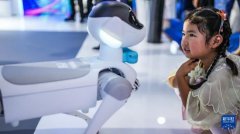 这是数博会上带电功课机械人